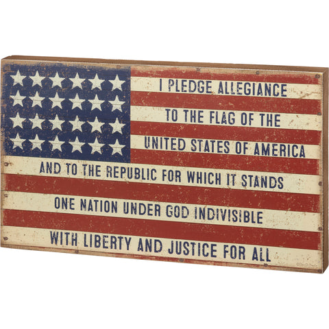 Pledge of Allegiance Box Sign #100-H122