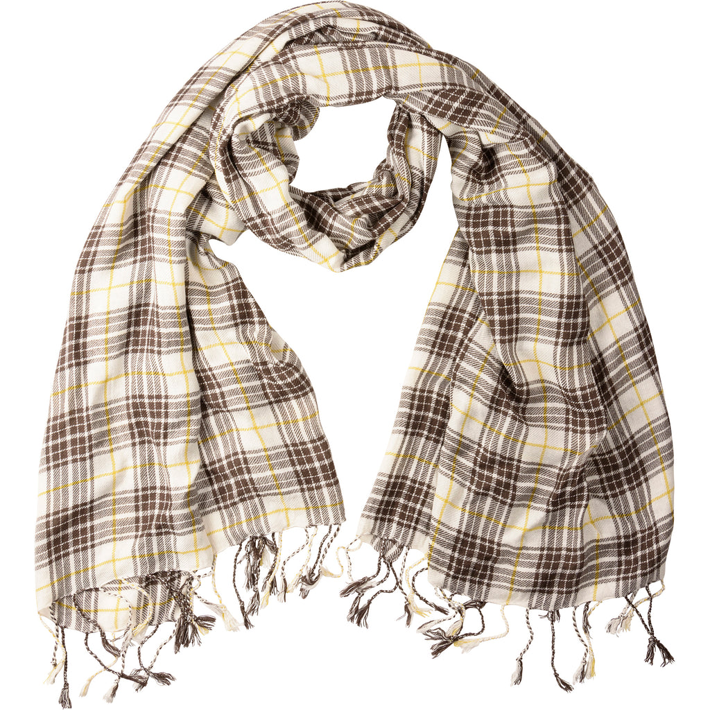 Plaid Grey and Yellow Scarf #100-1424