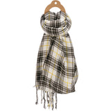 Plaid Grey and Yellow Scarf #100-1424