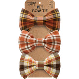 Fall Plaid Pet Bow Tie for Thanksgiving and Halloween #100-H157
