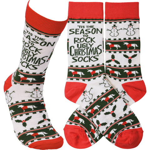 Season To Rock The Ugly Christmas Socks #100-S455