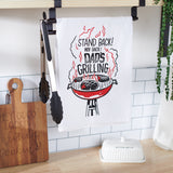 "Stand Back - Dad's Grilling" Kitchen Towel Gift for Him #100-S265