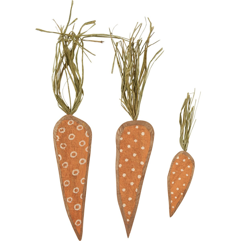 WOODEN CARROT SET- ORANGE #1632