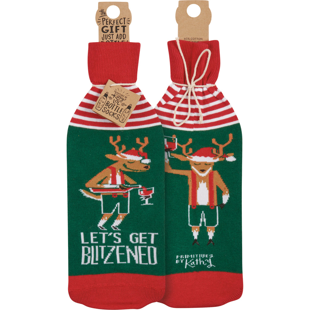 "Let's Get Blitzened" Bottle Sock #100-S177