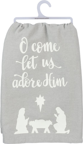 "O Come Let Us Adore Him" Kitchen Towel for Christmas Decoration #100-S507