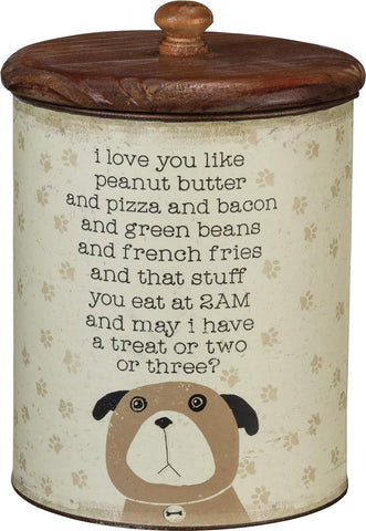 Dog Treat Tin Container "I Love You More Than Food!" #100-1469