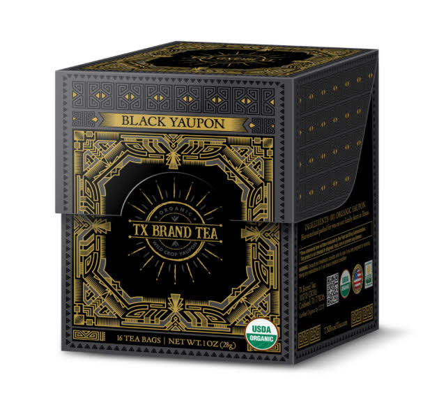 TX Brand Tea Black Yaupon Box of 16 Tea Bags