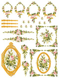 IOD Paint Inlay Petit Fleur Pink 12"x16" 4-Pages by Iron Orchid Designs
