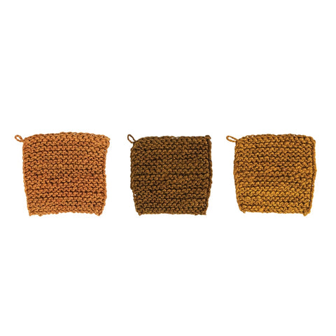 Creative Coop Jute Crochet Potholders Set of Three