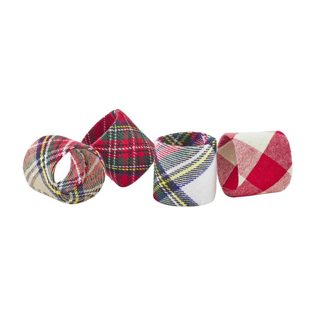 Mudpie Christmas Plaid Napkin Ring