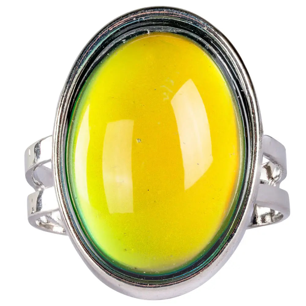 Hippie Mood Ring Silver Metal #1692