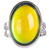 Hippie Mood Ring Silver Metal #1692