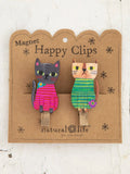 Natural Life Magnet Happy Clips Set of 2 Cat