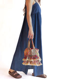 Natural Life Mini Ruffle Tote Bag- Pink Floral Patchwork