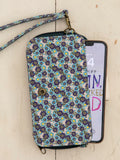 Natural Life Wristlet Wallet Blue Floral Daisy