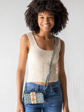 Natural Life Wristlet Wallet Blue Floral Daisy