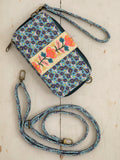 Natural Life Wristlet Wallet Blue Floral Daisy