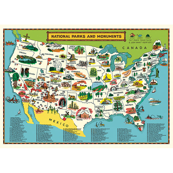 Cavallini Poster National Parks Map