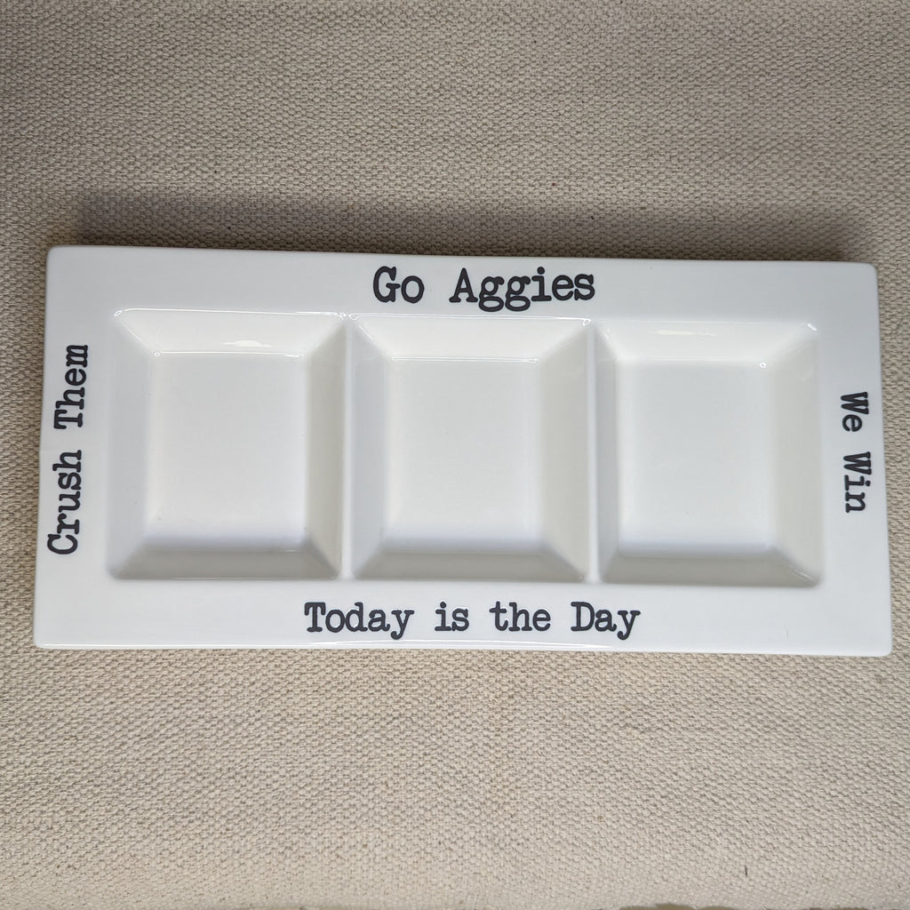 Texas A&M Game Day Condiment Dish "Go Aggies" #100-AG103