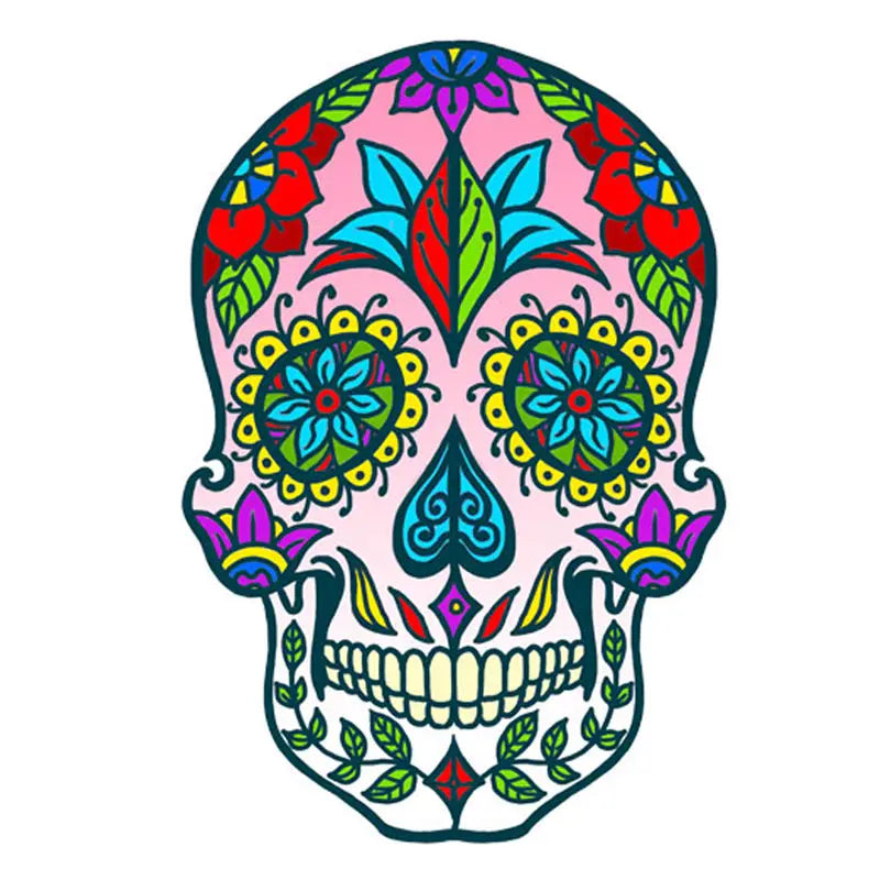 Hippie Patch Floral Sugar Skull Sew-on or Iron-on #1689