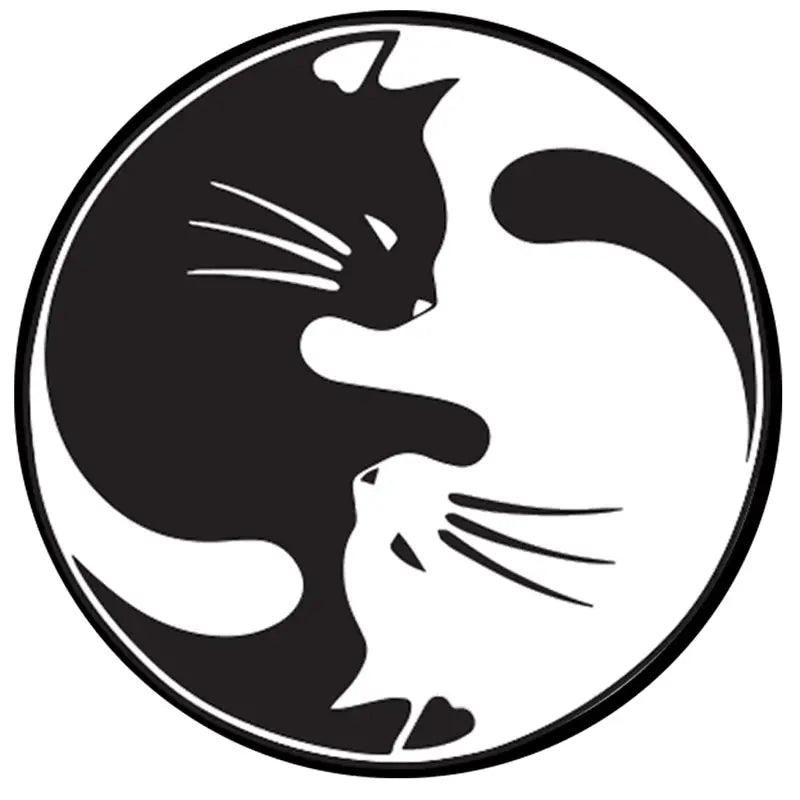 Hippie Patch Yin Yang Cat Sew-on or Iron-on #1689