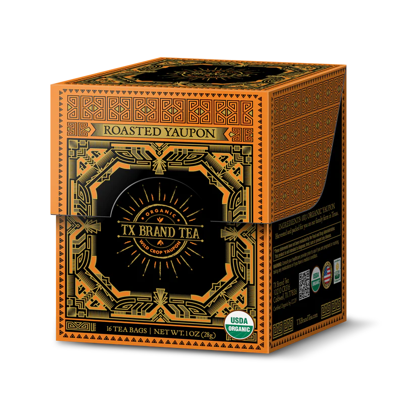 TX Brand Tea Roasted Yaupon Box of 16 Tea Bags
