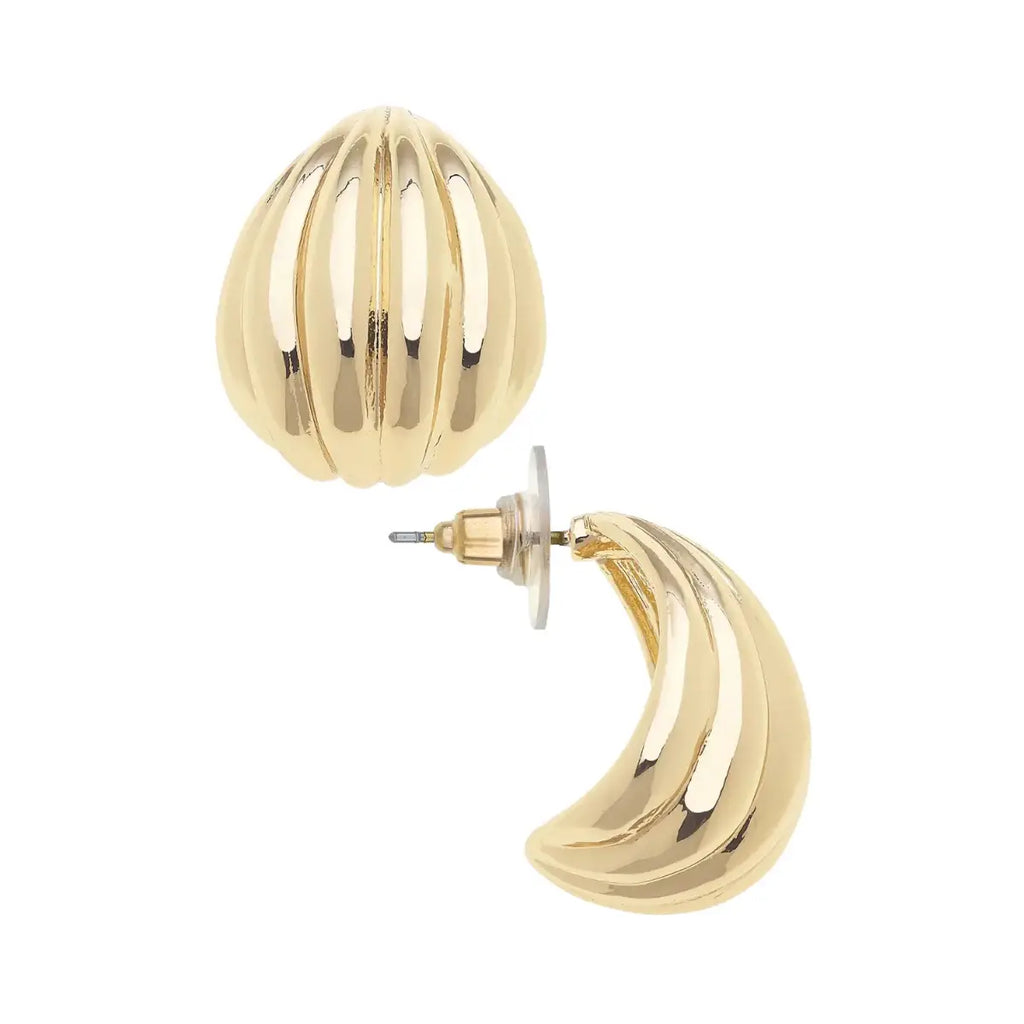Ronnie Arched Hoops Gold Tone