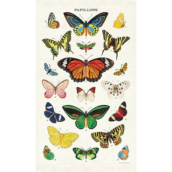 Cavallini Tea Towel Butterflies