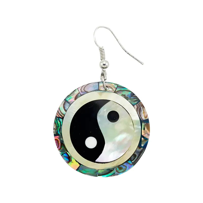 Hippie Yin Yang Abalone Earrings