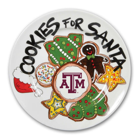 Texas A&M Christmas Plate "Cookies for Santa"