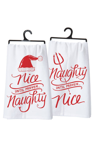 Tea Towel "Nice until proven Naughty" #100-S209