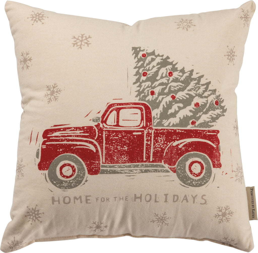 Pillow - "Home for the Holidays" Red Truck #100-B151