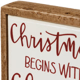 Box Sign Mini - Christmas Begins With Christ #100-C127