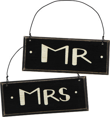 Wedding Sign Pair "Mr" & "Mrs" #811
