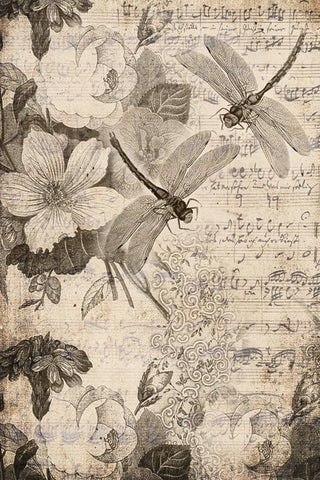 Decoupage Craft Paper by Roycycled Papers Musical Dragonflies
