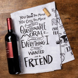 Tea Towel For Best Friend "Drink Cuss too Much" #100-S205