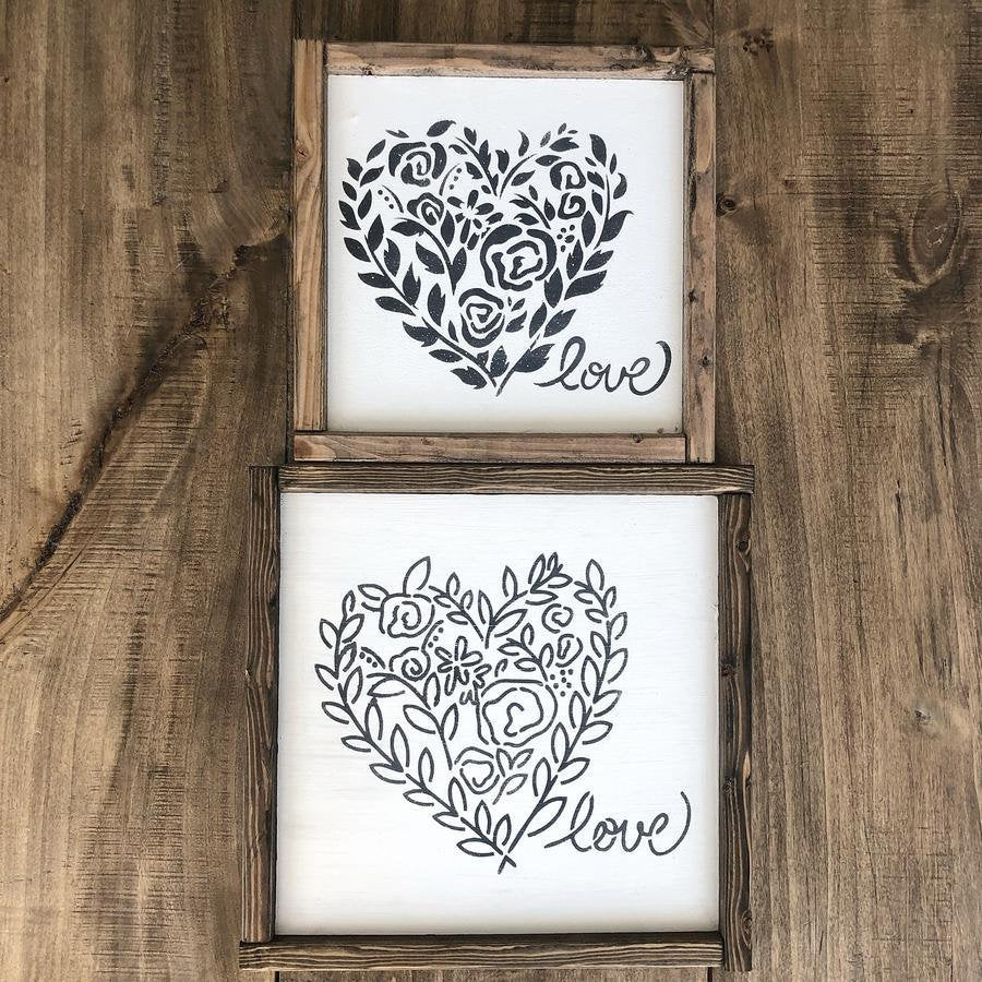 JRV Stencil Two Hearts