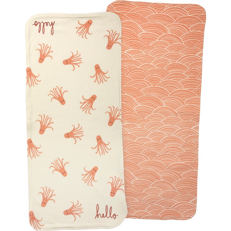 Burp Cloth Set of 2 Under the Sea Pink #100-1237