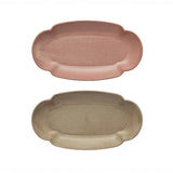 Stoneware Scalloped Oval Plate Set of 2