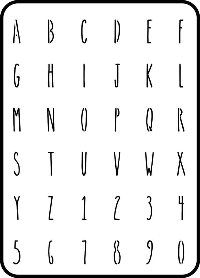 JRV Stencil Farmhouse Mini Letters and Numbers