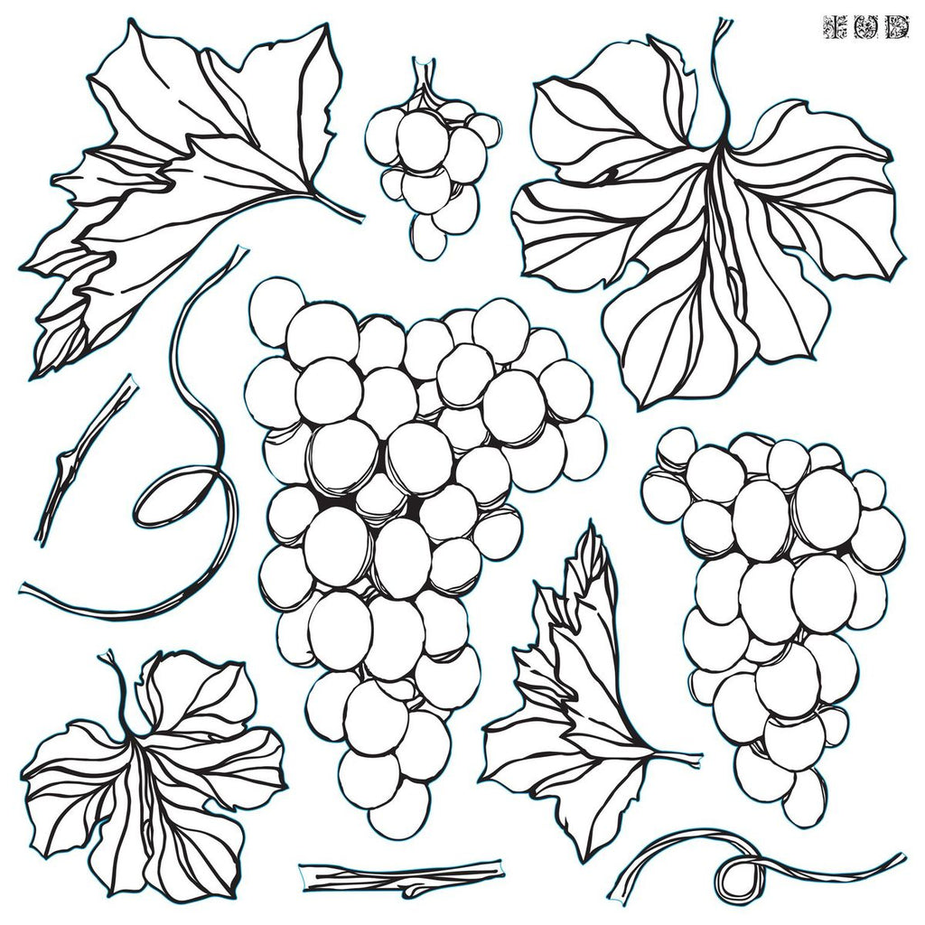 IOD Decor Stamp Grapes 12x12" by Iron Orchid Designs SALE!