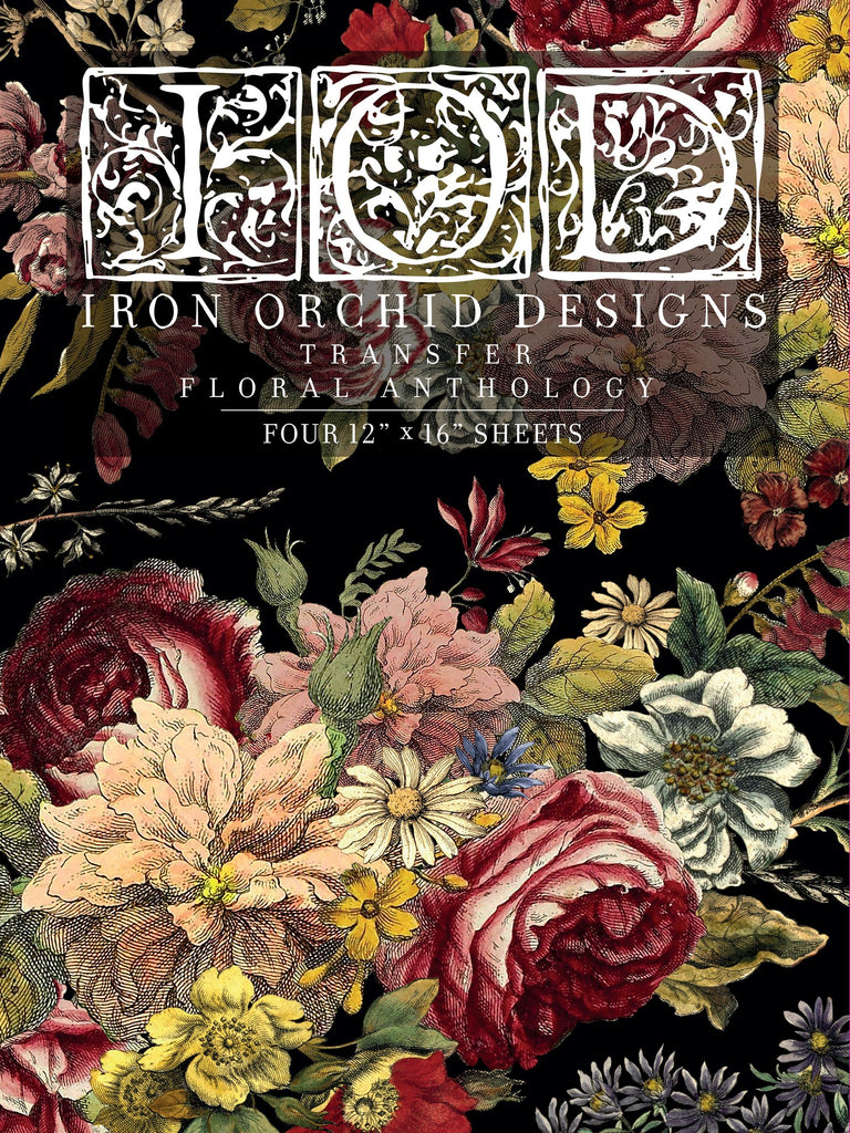 IOD Decor Transfer Floral Anthology 12" X 16" Pad by Iron Orchid Designs