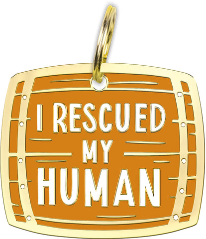 Pet Collar Charm "I Rescued My Human" #100-1219