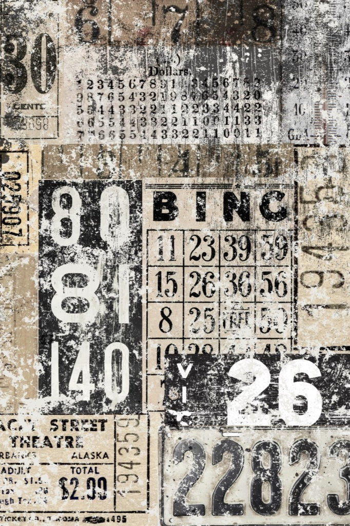 Decoupage Craft Paper by Roycycled Papers Grunge Numbers