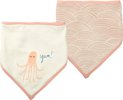 Pink Octopus Bib Set "Yum!" #100-1234