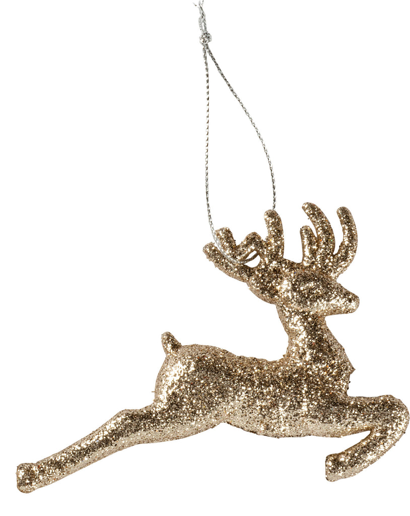 Running Deer Glitter Christmas Ornament #100-C213