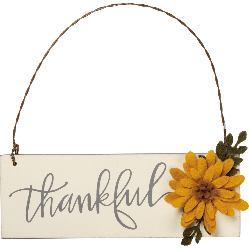 "Thankful" Flower Ornament for Fall and Thanksgiving #100-H160