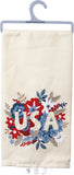 Floral "USA" Patriotic Embroidered Kitchen Towel #100-S256