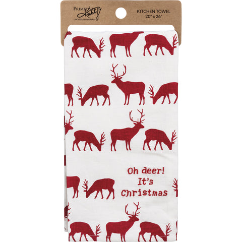 "Oh Deer It's Christmas" Christmas Kitchen Towel #100-S513