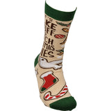"Let's Bake Stuff And Watch Movies" Christmas Socks #100-S452